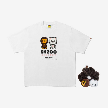 STRAY KIDS - BAPE X STRAY KIDS JINIRET BABY MILO TEE M (HYUNJIN) + SCRUNCHIES (BLACK) SET - COKODIVE
