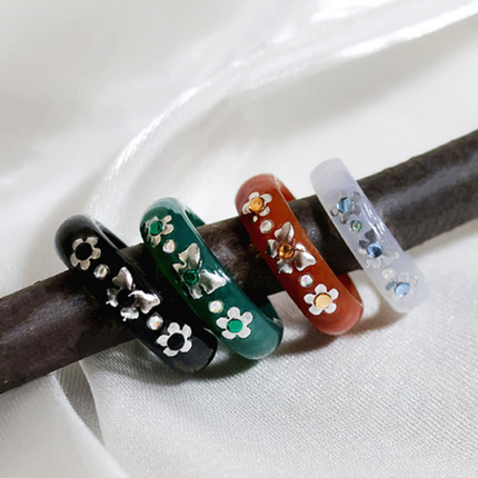 [K-TREND] NATURAL JADE RING WITH TRADITIONAL KOREAN PATTERN - COKODIVE