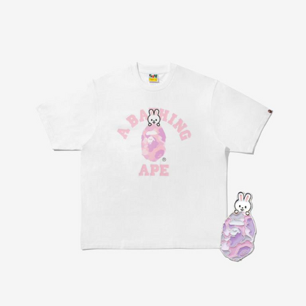 STRAY KIDS - BAPE X STRAY KIDS LEEBIT COLLEGE TEE M (LEE KNOW) + METAL PINS (PINK) SET - COKODIVE