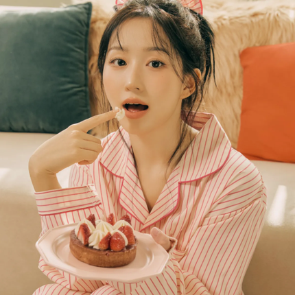 [NMIXX HAEWON PICK] DOSSY LOVESOME LONG-SLEEVE PAJAMAS SET - COKODIVE