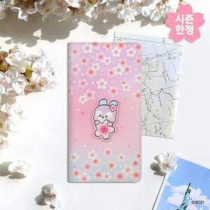 BT21 - CHERRY BLOSSOM LEATHER PATCH PASSPORT COVER L MANG - COKODIVE