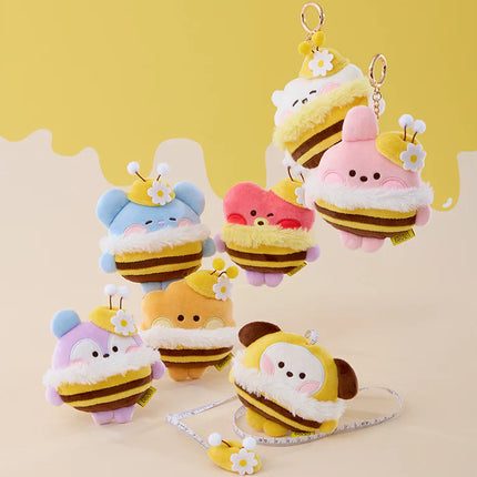 BT21 - MININI HONEYBEE PLUSH TAPE MEASURE KEYRING - COKODIVE