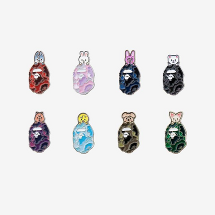 STRAY KIDS - BAPE X STRAY KIDS COLLABORATION OFFICIAL MD METAL PINS - COKODIVE