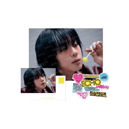 BTS JIN - ECHO OFFICIAL MD MINI POSTER & STICKER SET - COKODIVE