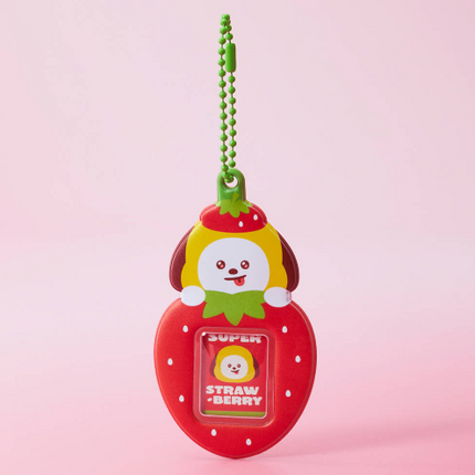 BT21 - STRAWBERRY PARTY MINI PHOTO HOLDER KEYRING - COKODIVE