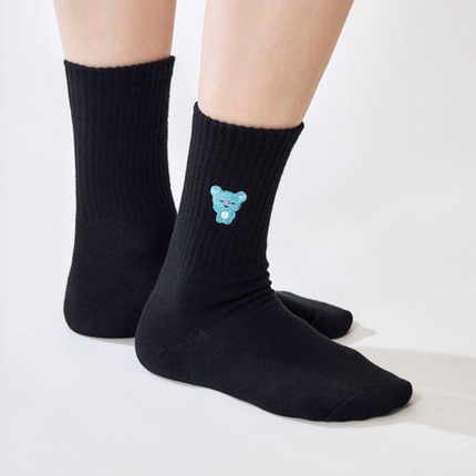 BT21 - BASIC RIB EMBROIDERY SOCKS - COKODIVE
