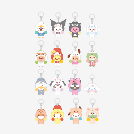 STRAY KIDS - SKZOO X SANRIO CHARACTERS OFFICIAL MD SECRET FLOCKED FIGURE KEYRING (CHEER UP VER) - COKODIVE