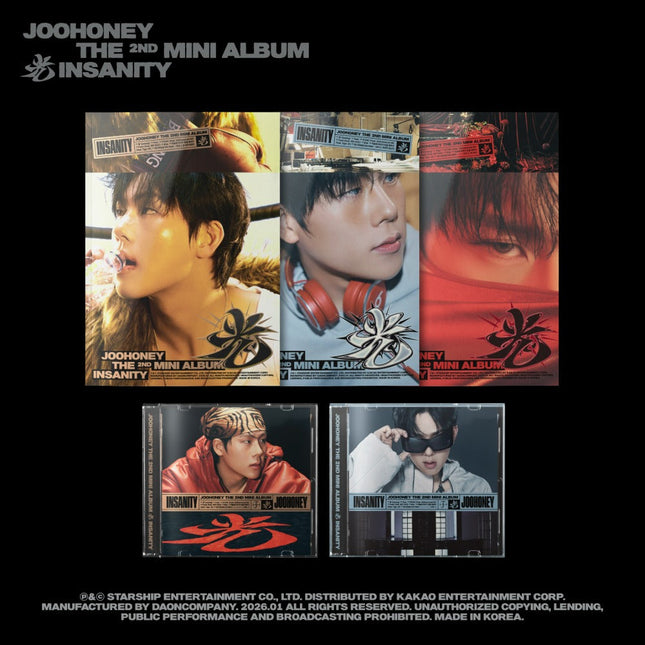 MONSTA X JOOHONEY - INSANITY 2ND MINI ALBUM STARSHIP GIFT STANDARD SET + JEWEL VER SET