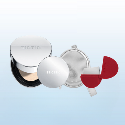 [2026 NEW] TIRTIR TINTED SKIN GLOW CUSHION SPECIAL SET SPF40 PA++ (16G + MINI 5G + CUSHION POUCH + ANGLE FIT SPATULA) - COKODIVE