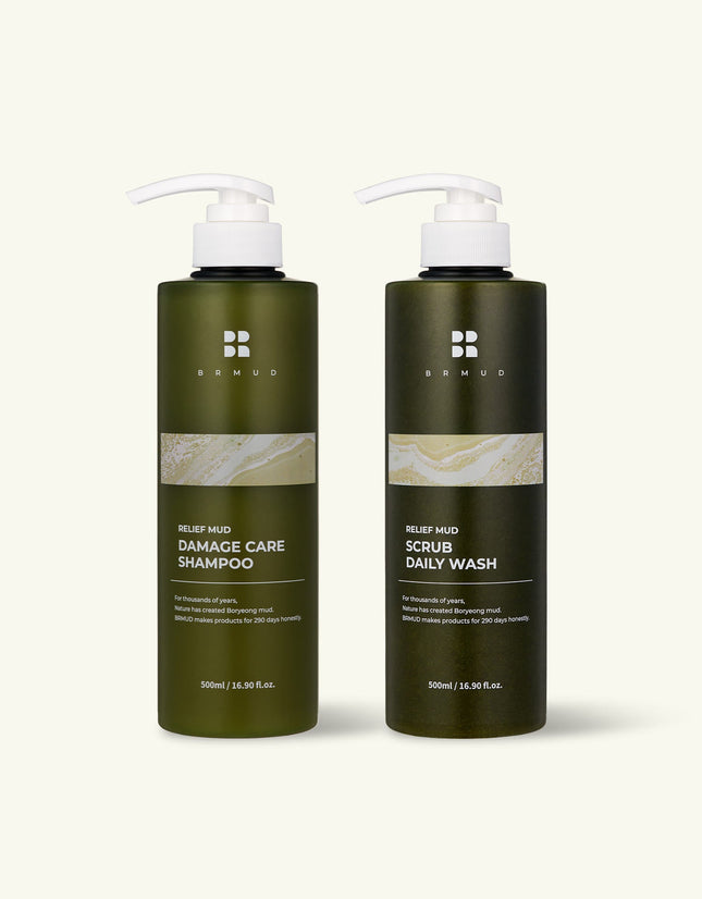 [ATEEZ SPECIAL GIFT] MUD SCRUB DAILY WASH 500ml + MUD DAMAGE CARE SHAMPOO 500ml - COKODIVE