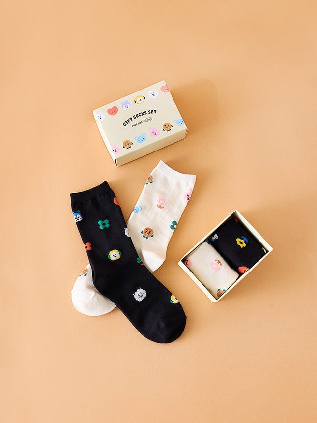 BT21 - BASIC DAILY COLOR SOCKS GIFT SET (2PCS) - COKODIVE