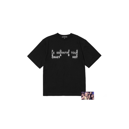 LE SSERAFIM - EASY CRAZY HOT 2025 TOUR OFFICIAL MD S/S T-SHIRT (BLACK) - COKODIVE