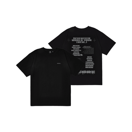 SEVENTEEN - NEW_ WORLD TOUR ENCORE OFFICIAL MD S/S T-SHIRT BLACK VER.2 - COKODIVE