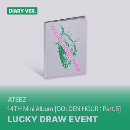 ATEEZ - GOLDEN HOUR : PART.5 14TH MINI ALBUM SOUNDWAVE LUCKY DRAW EVENT STANDARD DIARY VER - COKODIVE