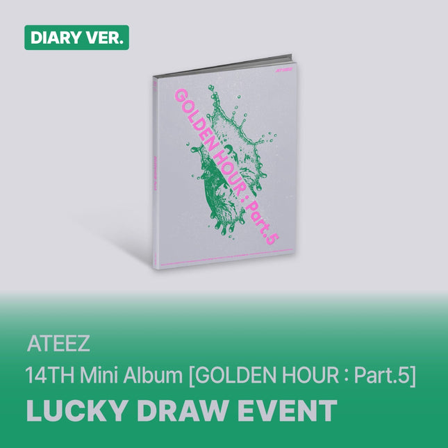 ATEEZ - GOLDEN HOUR : PART.5 14TH MINI ALBUM SOUNDWAVE LUCKY DRAW EVENT STANDARD DIARY VER - COKODIVE