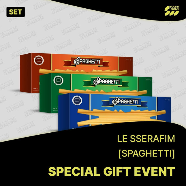LE SSERAFIM - SPAGHETTI 1ST SINGLE ALBUM SOUNDWAVE LUCKY DRAW EVENT STANDARD SET - COKODIVE
