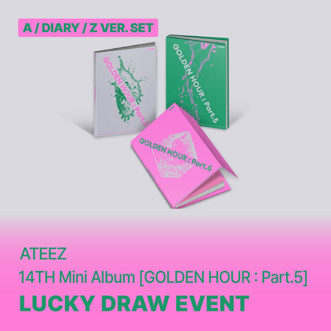 ATEEZ - GOLDEN HOUR : PART.5 14TH MINI ALBUM SOUNDWAVE LUCKY DRAW EVENT STANDARD SET - COKODIVE