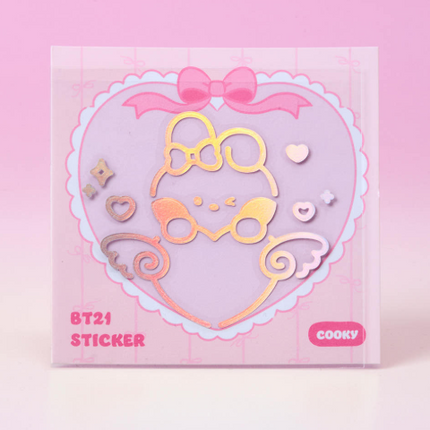 BT21 - RIBBONED U MININI HOLOGRAM MEDIUM STICKER (2EA) - COKODIVE
