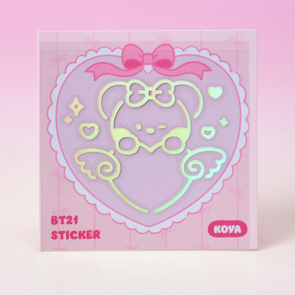 BT21 - RIBBONED U MININI HOLOGRAM MEDIUM STICKER (2EA) - COKODIVE