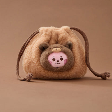 BT21 - BABY MORE FLUFFY FACE DOLL STRING POUCH - COKODIVE