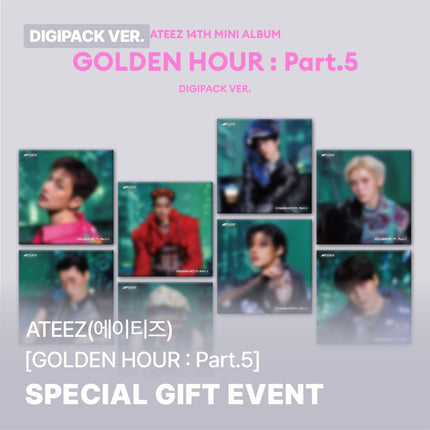 ATEEZ - GOLDEN HOUR : PART.5 14TH MINI ALBUM SOUNDWAVE GIFT DIGIPACK VER RANDOM