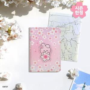 BT21 - CHERRY BLOSSOM LEATHER PATCH PASSPORT COVER S COOKY - COKODIVE