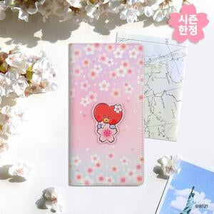 BT21 - CHERRY BLOSSOM LEATHER PATCH PASSPORT COVER L TATA - COKODIVE