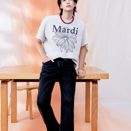 [WITH SVT JEONGHAN] TSHIRT LA FLEUR (OATMEAL BLACK)