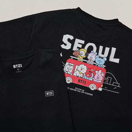 BT21 - SEOUL EDITION SHORT SLEEVE T-SHIRT BLACK - COKODIVE