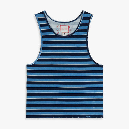 [BTS V PICK] TUEWID DISTRESSED SOLSTICE TANK TOP IN INDIGO STRIPE - COKODIVE