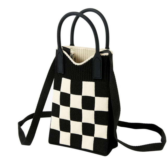 CHECKERBOARD MINI KNIT BAG BLACK - COKODIVE
