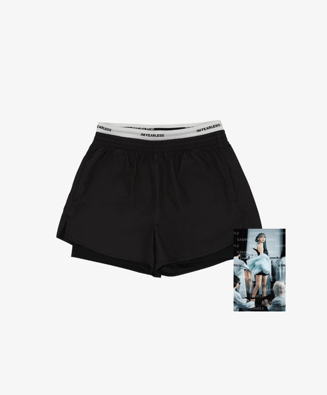 LE SSERAFIM - OFFICIAL MD  DOUBLE LAYER SHORTS BLACK MEN'S - COKODIVE