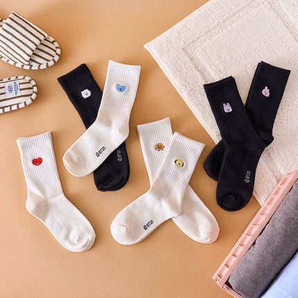 BT21 - BASIC DAILY EMBROIDERY SOCKS - COKODIVE