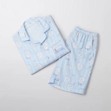 MONMUNGCHI X - SHORT SLEEVE PAJAMAS BLUE - COKODIVE