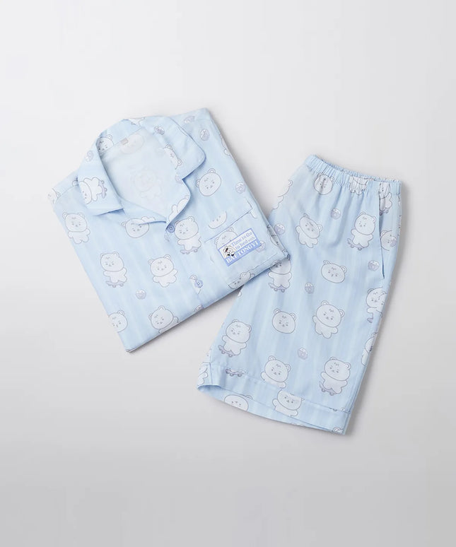 MONMUNGCHI X - SHORT SLEEVE PAJAMAS BLUE - COKODIVE