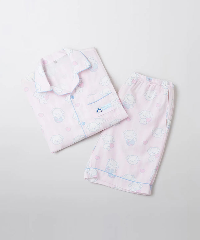 MONMUNGCHI X - SHORT SLEEVE PAJAMAS LIGHT PINK - COKODIVE