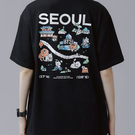 BT21 - SEOUL EDITIION SHORTSLEEVE T-SHIRT VER1 BLACK - COKODIVE