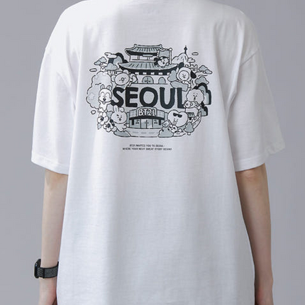BT21 - SEOUL EDITIION SHORTSLEEVE T-SHIRT VER1 WHITE - COKODIVE